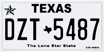 TX license plate DZT5487