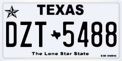 TX license plate DZT5488