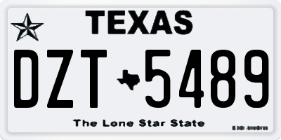 TX license plate DZT5489