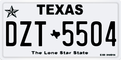 TX license plate DZT5504