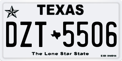 TX license plate DZT5506