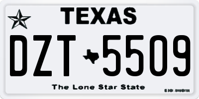 TX license plate DZT5509