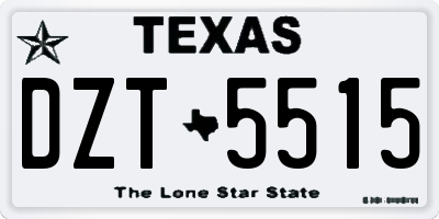 TX license plate DZT5515