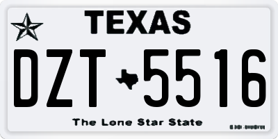 TX license plate DZT5516