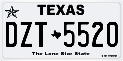 TX license plate DZT5520