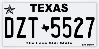 TX license plate DZT5527