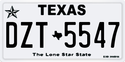 TX license plate DZT5547