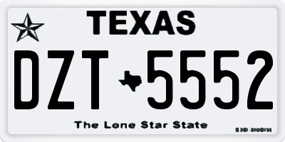 TX license plate DZT5552