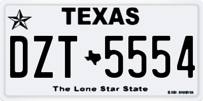 TX license plate DZT5554