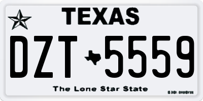 TX license plate DZT5559
