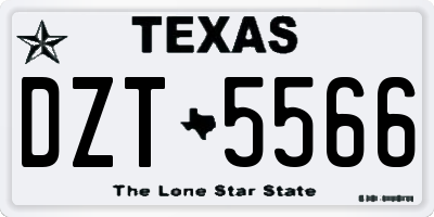 TX license plate DZT5566