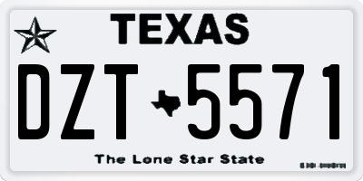 TX license plate DZT5571