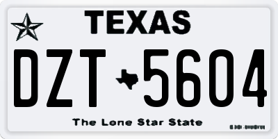 TX license plate DZT5604