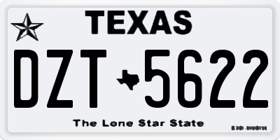 TX license plate DZT5622