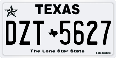 TX license plate DZT5627