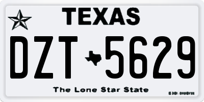TX license plate DZT5629