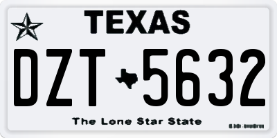 TX license plate DZT5632