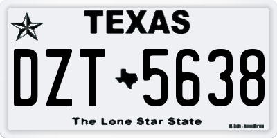 TX license plate DZT5638