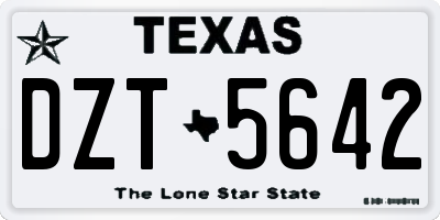 TX license plate DZT5642
