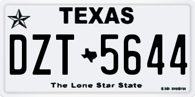TX license plate DZT5644