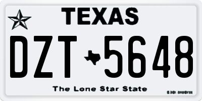 TX license plate DZT5648