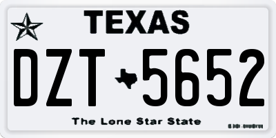 TX license plate DZT5652
