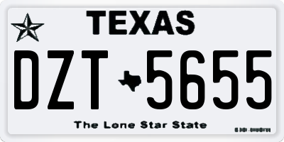 TX license plate DZT5655