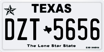 TX license plate DZT5656