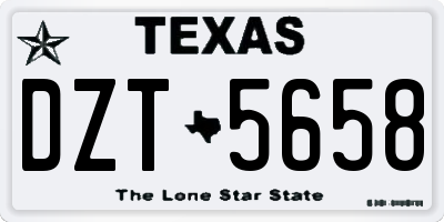 TX license plate DZT5658