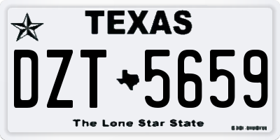 TX license plate DZT5659