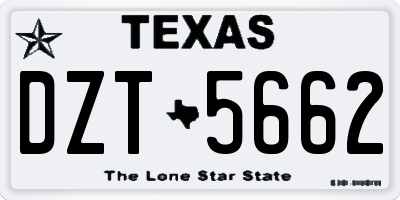 TX license plate DZT5662