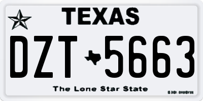 TX license plate DZT5663