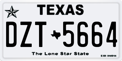 TX license plate DZT5664