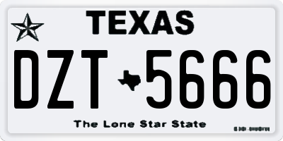 TX license plate DZT5666