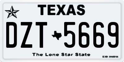 TX license plate DZT5669