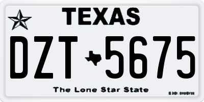 TX license plate DZT5675