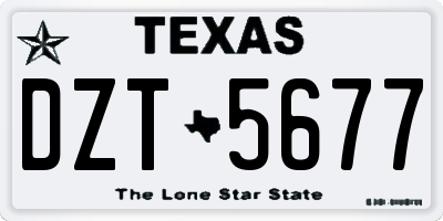 TX license plate DZT5677
