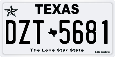 TX license plate DZT5681