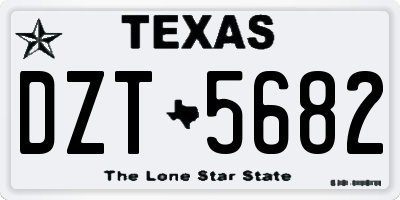 TX license plate DZT5682