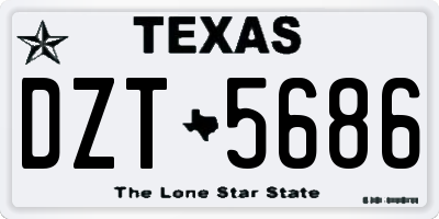 TX license plate DZT5686