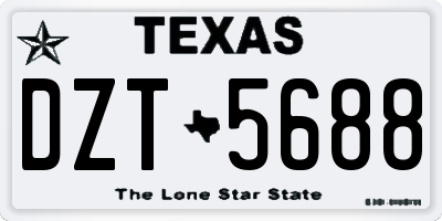 TX license plate DZT5688