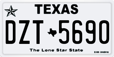 TX license plate DZT5690