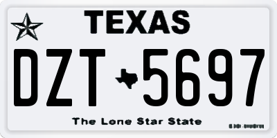 TX license plate DZT5697