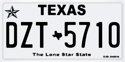 TX license plate DZT5710