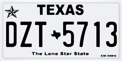 TX license plate DZT5713