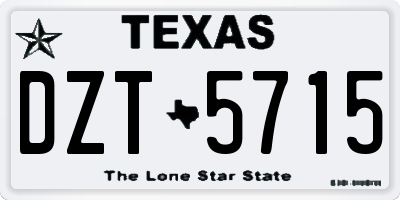 TX license plate DZT5715