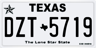 TX license plate DZT5719