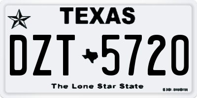 TX license plate DZT5720