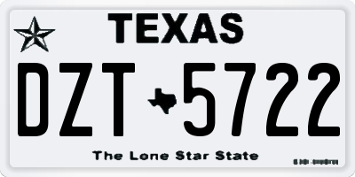 TX license plate DZT5722