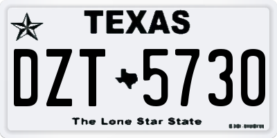 TX license plate DZT5730